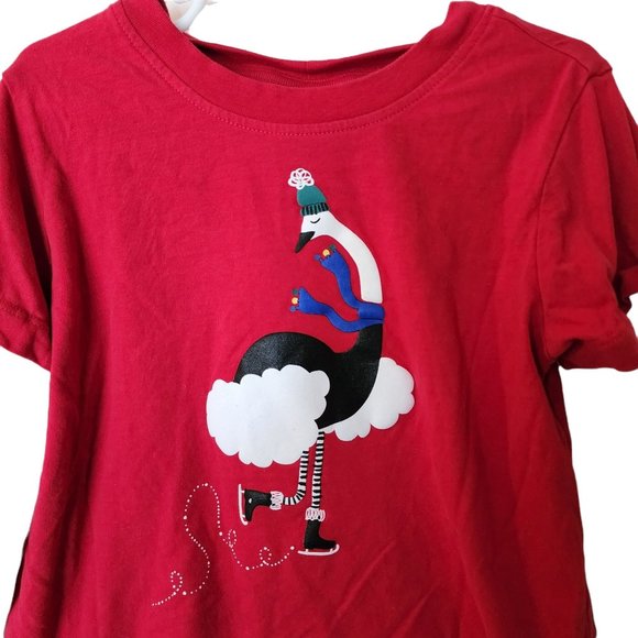 Hanna Andersson Long Sleeve Tee Red Skating size 130 size 8 Years Girls - Picture 2 of 4